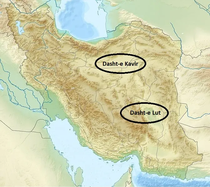 Iran deserts map